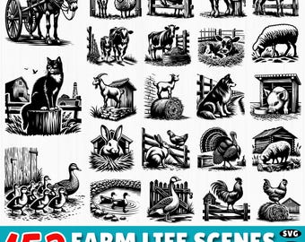 Farm Life SVG Bundle: Rustic Country Clipart, Cricut Cut Files (Digital Download