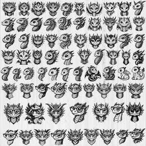 300+ Baby Dragon Graphics SVG Bundle, Baby Dragon cut files for Cricut, Tribal Dragon Clipart, png,svg, and pdf, Instant Digital download image 7