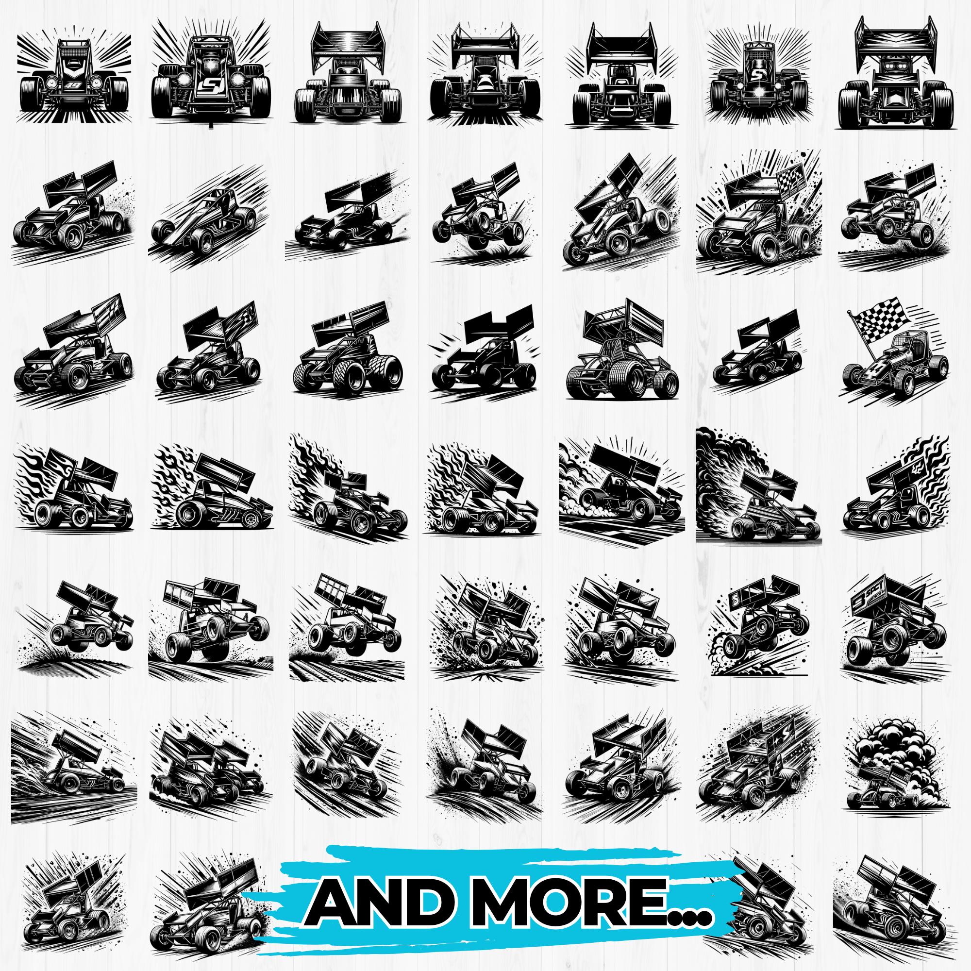 195 Sprint Car SVG Bundle | Dirt Track Racing Dxf Files | Race Car ...