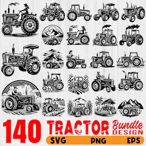 Tractor SVG - Farm tractor SVG - 140 Tractor Vector SVG Bundle Designs - Digital download