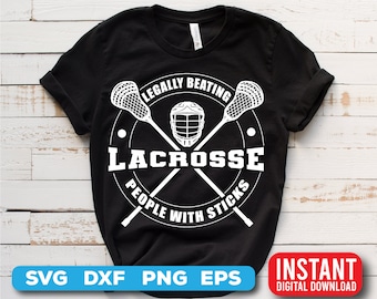 Lacrosse SVG-bestanden - mensen legaal verslaan met stokken grafisch ontwerp - digitale download
