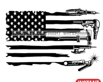 Welding SVG, Welder SVG, Artsy Welding in USA flag design, digital download