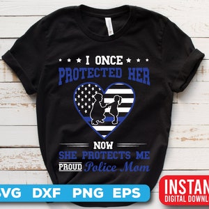Police Mom SVG: Thin Blue Line, Patriotic Design (Digital download)