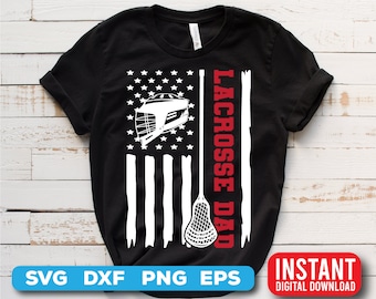 Lacrosse SVG files-Lacrosse Dad USA Flag Graphics design-Digital download
