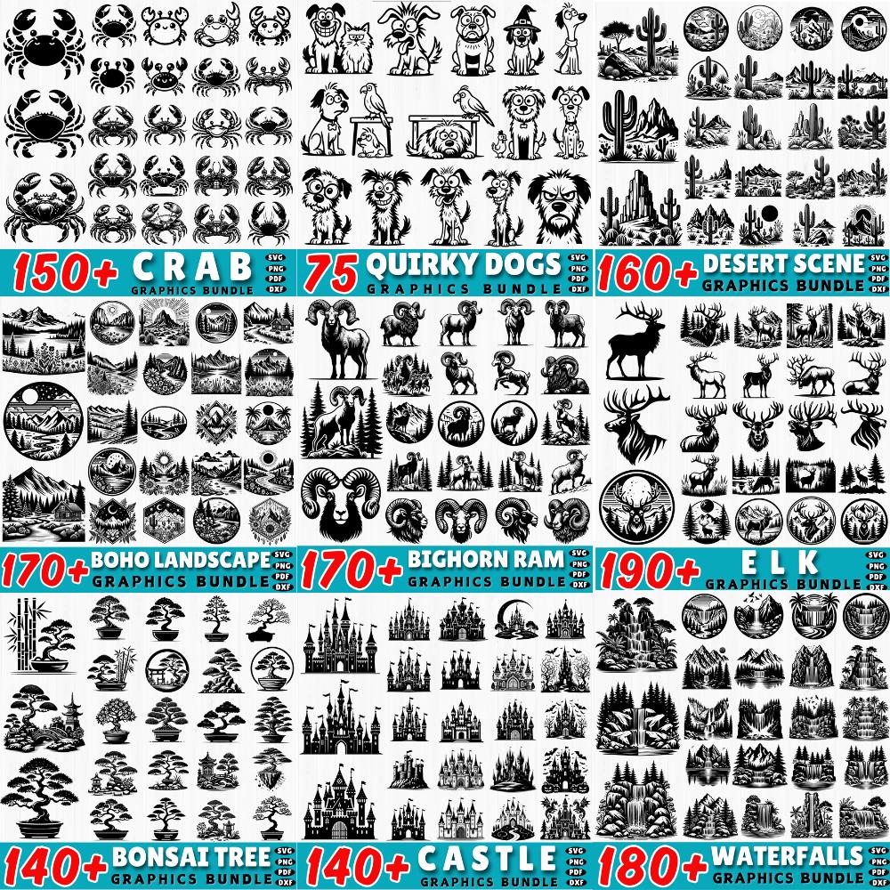 7000+ Mega SVG Bundle: Vector Cut Files, Clipart Designs (commercial ...