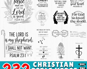 232 Christian Bible Verse SVG Bundle: Scripture Quote Clipart, Faith Cricut Cut Files (Commercial Use)