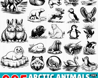 Arctic Animals SVG Bundle: 285 Winter Wildlife Cut Files (Digital Download)
