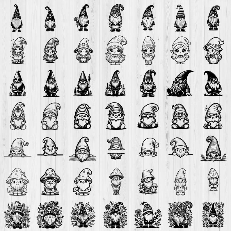 160+ Gnome SVG Bundle | Cute Gnome Cut Files | Gnome PNG Dxf PDF ...