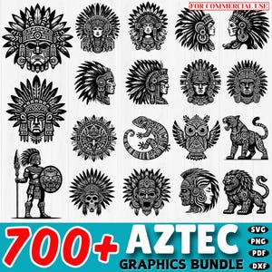 700 以上のアステカ SVG DXF バンドル | トライバル パターン | 幾何学的デザイン | 即時ダウンロード | Cricut および Silhouette と互換性あり | 商用利用