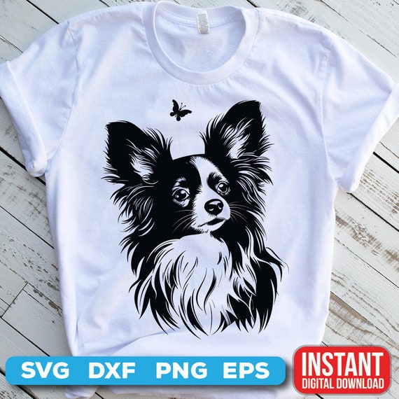 Papillon Dog Head SVG: Butterfly Vector Art (digital Download)