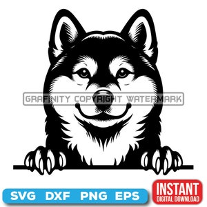 Peeking Dogs SVG, SHIBA INU Peeking Paws, Cute Dog Breed, K-9 Animal, Pet Puppy Canine, Digital download