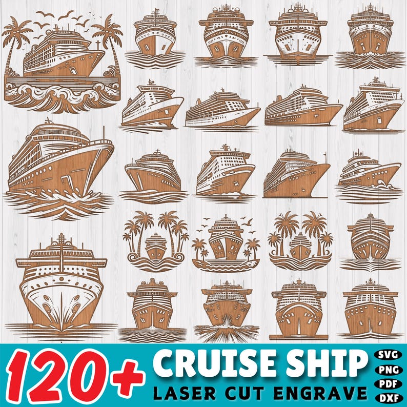 Laser Engraving Files 120+ Cruise Ship Dxf Bundle | Laser Cut Ocean ...