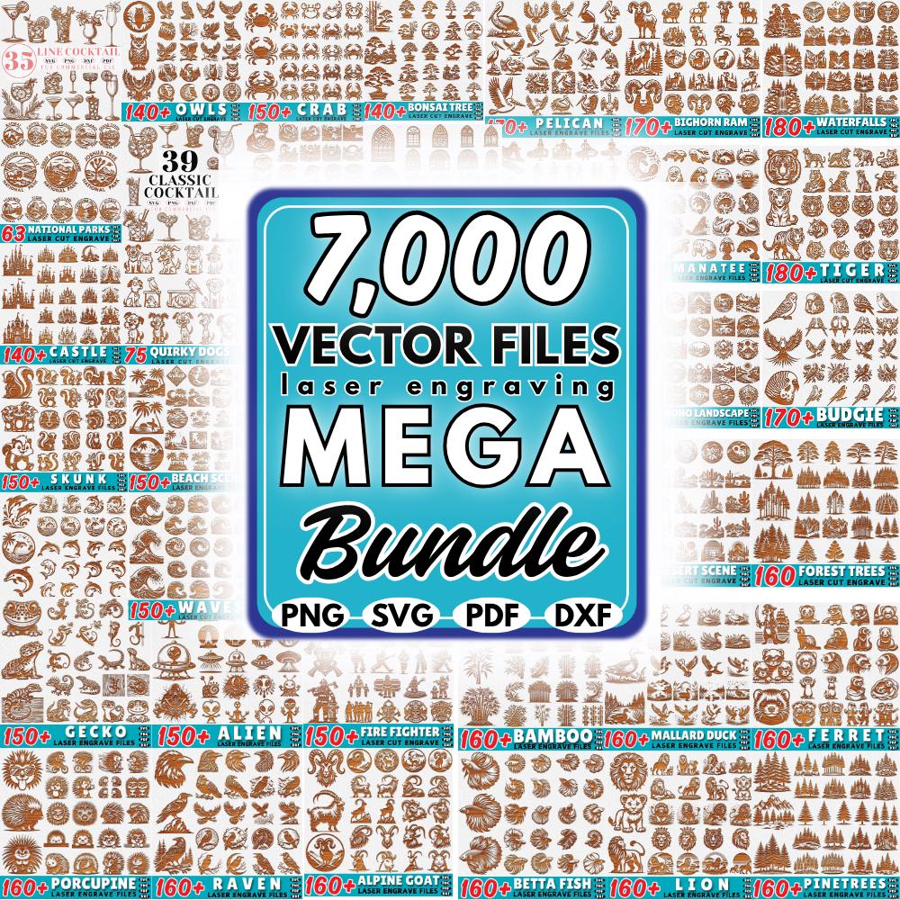 Vector Cutter 7000+ Laser Cut Vector Files: SVG DXF CNC Designs (commercial Use ...