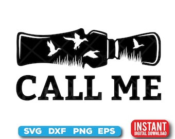Duck Hunting Call Silhouette SVG - Vector Cut File (Digital Download)