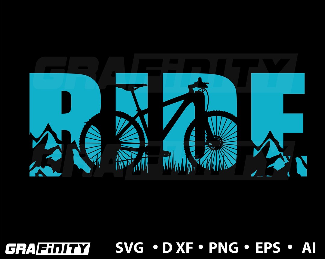 Mountain Bike RIDE SVG: Cyclist Graphic Design (digital Download) - Etsy