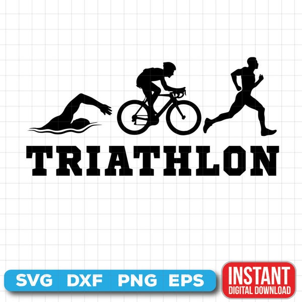 Triathlon SVG - Triathlon silhouette artsy style - digital download