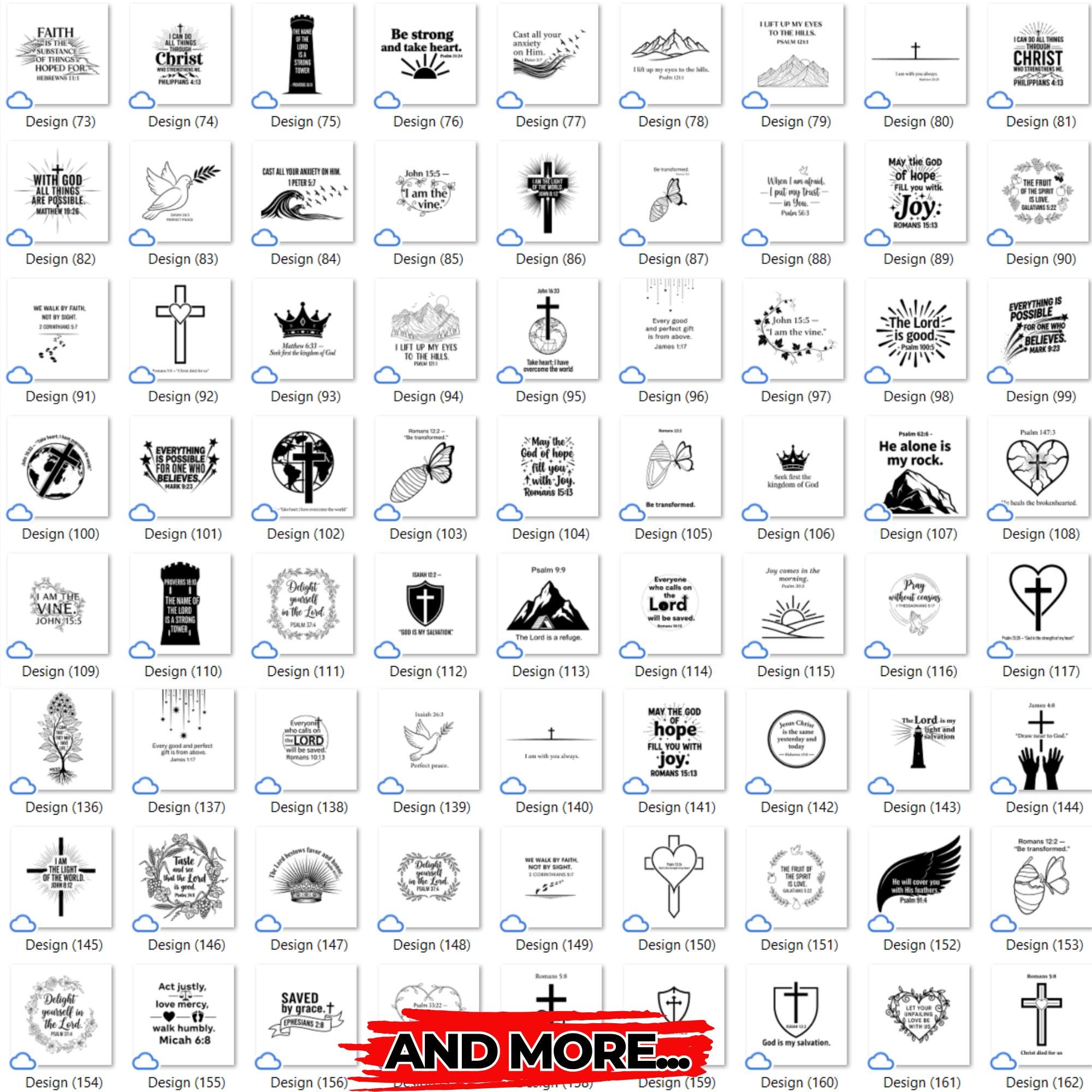 232 Christian Bible Verse Laser Engraving SVG Bundle: Scripture Quote ...
