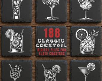 188 Klasyczny projekt grawerunku koktajlowego: Ilustracja drinka w stylu vintage do pobrania cyfrowego