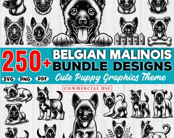 253 Cute Belgian Malinois Puppy SVG Bundle, Belgian Malinois Puppy Svg, Dog Graphics for Cricut Svg, Dog clipart Svg, Digital download
