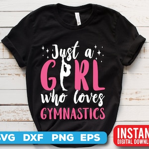 Gymnastik svg - Gymnastik Cricut - Süßes Gymnastik-Thema Nur ein Mädchen, das Gymnastik liebt - digitaler Download