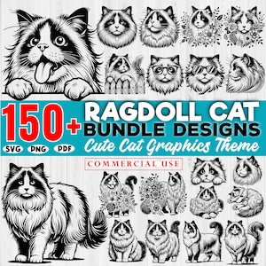 150+ Ragdoll Cat SVG Bundle | Ragdoll Cat SVG | Ragdoll Cat Clipart | Ragdoll Cat Cut Files |  Ragdoll Cat Vector | Digital Download