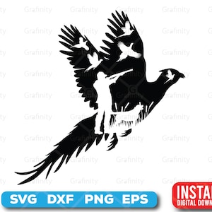 Pheasant hunting svg - Hunting svg - Pheasant hunting artsy style  - Digital download