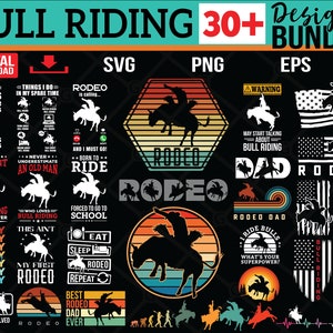 Bullenreiten oder Rodeo SVG Bundle - Bullenreiten 30+ Dateien bündeln eps, svg, dxf Schnittdateien - digitaler Download