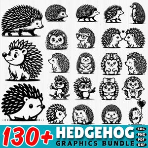 130+ Igel svg bündel | süße Tierschnittdateien | Waldkreaturen svg dxf png pdf | Cricut & Scherenschnitt Basteln | kommerzielle Nutzung