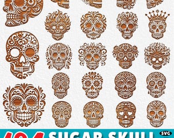 194 Sugar Skull SVG Bundle: Calavera Laser Cut Files (Digital Download