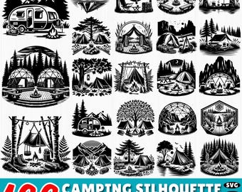 166 Camping SVG Bundle: Mountain Tent Campfire Clipart for Cricut (Commercial Use)