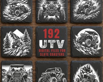 192 pliki do grawerowania UTV Slate: pakiet PNG pojazdów terenowych do grawerowania i sublimacji | Użytek komercyjny