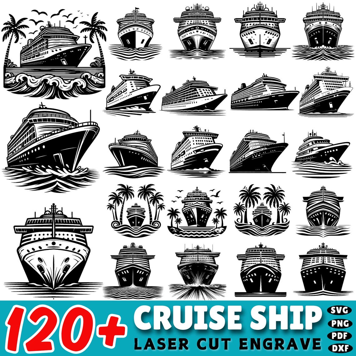 Laser Engraving Files 120+ Cruise Ship Dxf Bundle | Laser Cut Ocean ...