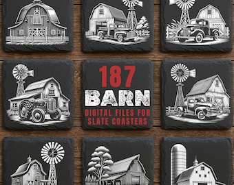 187 Barn Slate Engraving Files: Farmhouse PNG Bundle for Engraving & Sublimation Designs | Commercial Use