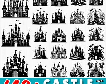 Castle SVG Bundle: Fantasy Clipart, Princess Palace Cut Files (Commercial Use, Digital Download