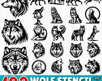 Wolf SVG Bundle: Howling Wolf Cut Files for Cricut, Silhouette (Digital Download