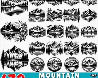 Mountain Wilderness Scene SVG Bundle: 172 Forest Nature Cut Files