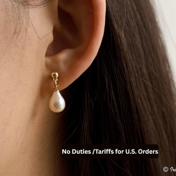 14k Gold Filled Clip On Earrings, Clip On Freshwater Pearl Earrings, Bridal Clip On Earring, Wedding Earrings,No Piercing Ears, Gift for Mom