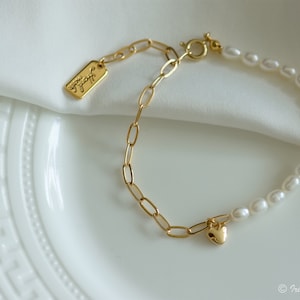 Freshwater Pearl Bracelet, Half Pearl Bracelet,Beaded Pearl Bracelet,Baroque Pearl Bracelet, Gold Bracelet, Bridal Jewelry, Gift for Mom