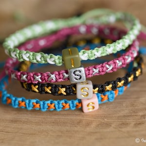 Pulsera inicial personalizada, conjunto de pulseras de pareja a prueba de agua, pulsera surfista, pulsera Macrame, pulsera para hombre, regalo de San Valentín