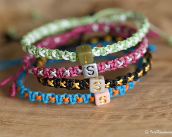 Personalisiertes Initial Armband, Wasserfestes Paar Armband Set, SurferArmband, Makramee Armband, Armband für Mann, Valentinstagsgeschenk