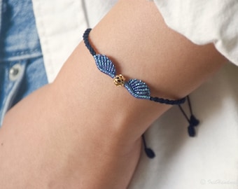 Makramee Boho Armband | Engelsflügel Freundschaftsarmband | Schutz Armband | Geburtstagsgeschenk | Paar Armband | Königin Elizebeth II trauernd