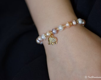 Bracelet de perles d'eau douce, bracelet de perles, bracelet Daity en perles, bracelet de vraies perles, cadeau pour elle, cadeau fête des mères, cadeau de Noël