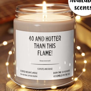 40th Birthday Gift, 40th Birthday Gift Candle, Gift For Her, Birthday Gift For Grandma, Milestone Birthday Gift, 40th Funny Birthday Candle