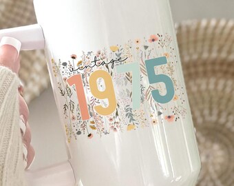 50th Birthday Tumbler, Vintage 1975 Tumbler, 50th Birthday Gift For Women, 50th Birthday Gift For Auntie, 50th Birthday, 1975 Birthday Gift