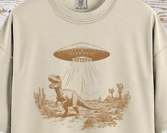 T-Rex Shirt, Western Shirt, Rodeo Shirt, Funny Shirt, UFO Shirt, Western Birthday Shirt, Cowboy Graphic Tee, Tyrannosaurus Rex Birthday Gift