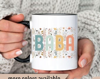 Baba Mug, Baba Wildflowers Mug, Baba Coffee Mug, Mothers Day Gift For Baba Gifts, Baba Cup, Pregnancy Announcement, New Baba Gift