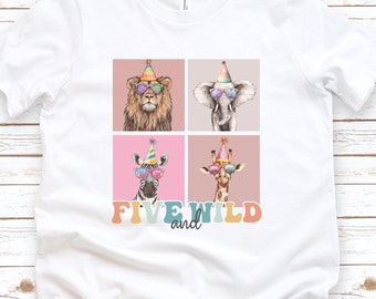 Kids 5 Year Old Zoo Birthday Shirt Safari Jungle Animal 5th Kids 5 Year Old Zoo Birthday Shirt Safari Jungle Animal 5th