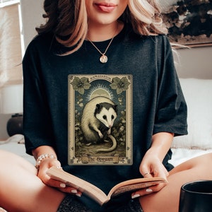 The Opossum Tarot Card Shirt, Possum Shirt, Opossum Shirt Tarot Shirt, Tarot Shirts, Women Tarot Card Shirt, Possum Gifts, Cottagecore