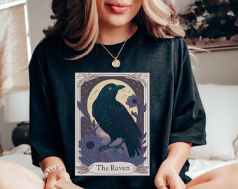 Raven Tarot Card Shirt, Raven Bird Shirt, Black Crows Shirt, Crow Raven Shirt, Raven Crow Shirt, Crow Bird Shirt, Crow T Shirt, Raven TShirt