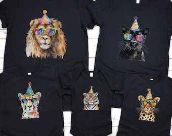 Party Animal Birthday Shirts, Two Wild Birthday, Big Cat, Safari Theme Birthday Party Shirts, Zoo Birthday T-Shirt, Matching Family Zoo Tee